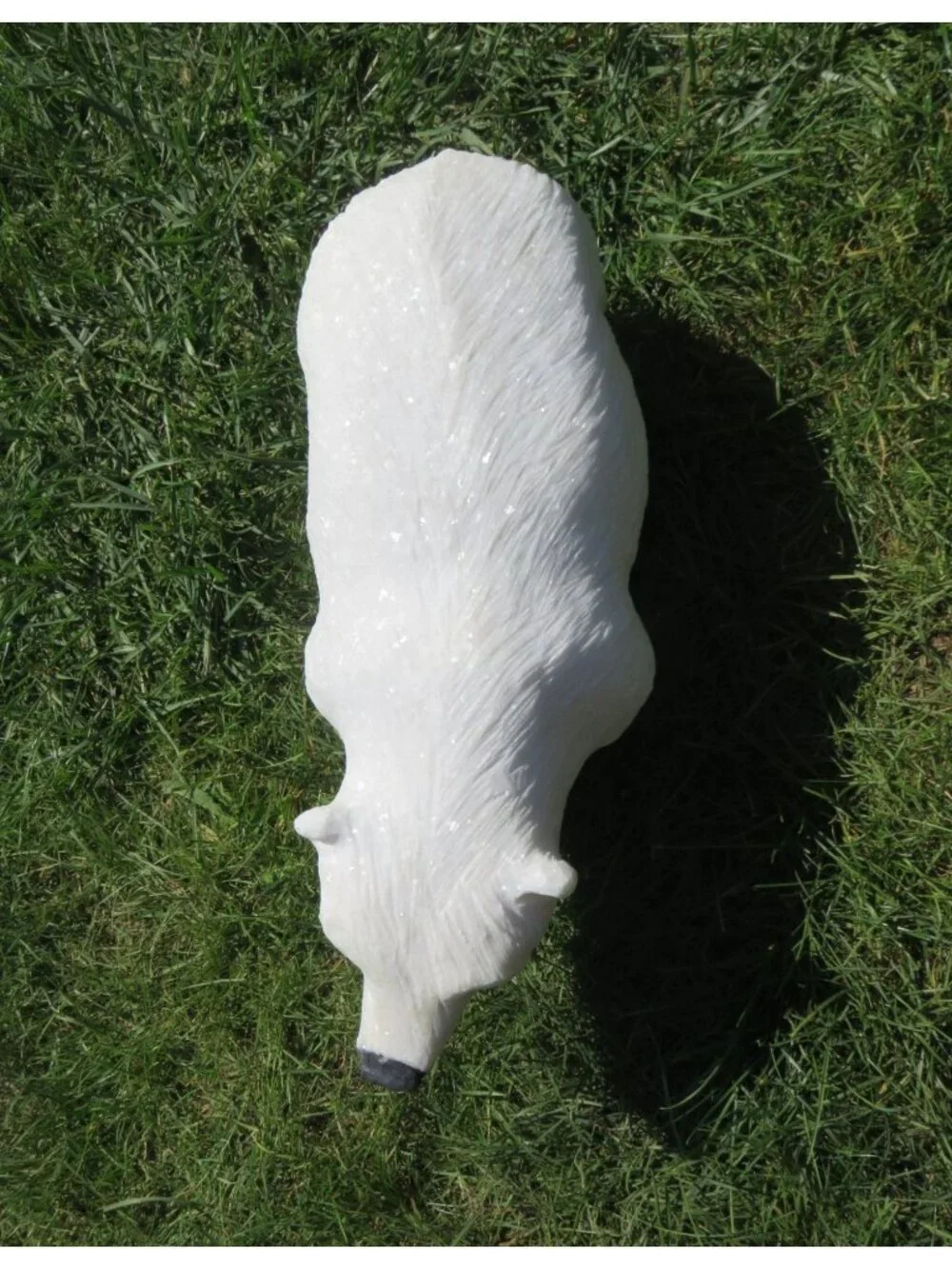 White Stone Polar Bear Hand Carved Shona Sculpture From South Africa 45lbs - Picture 11 of 11